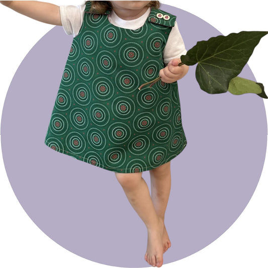 Baby bottle green shweshwe A-line dress