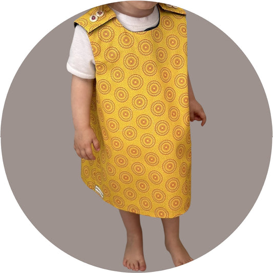 Baby mustard shweshwe A-line dress