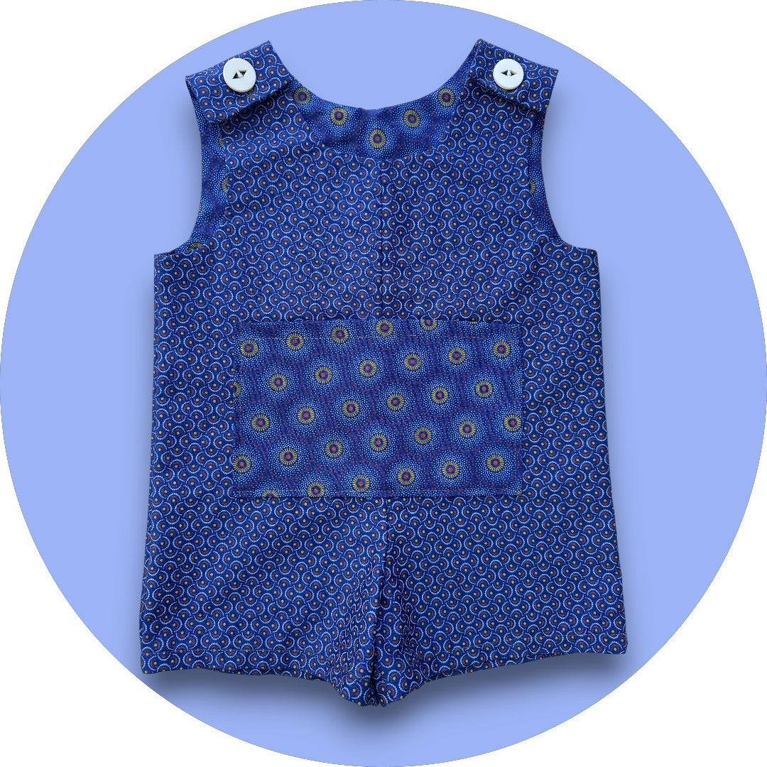 Baby royal blue shweshwe jumper with pocket