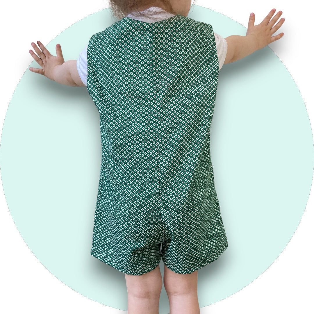 Baby bottle green shweshwe jumper with pocket