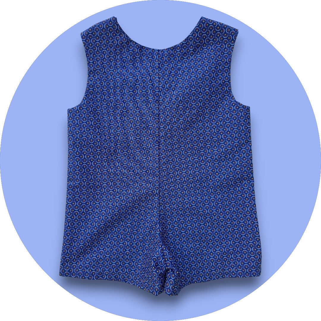 Baby royal blue shweshwe jumper with pocket