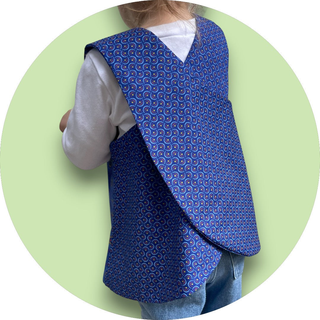 Baby royal blue shweshwe cross-over top