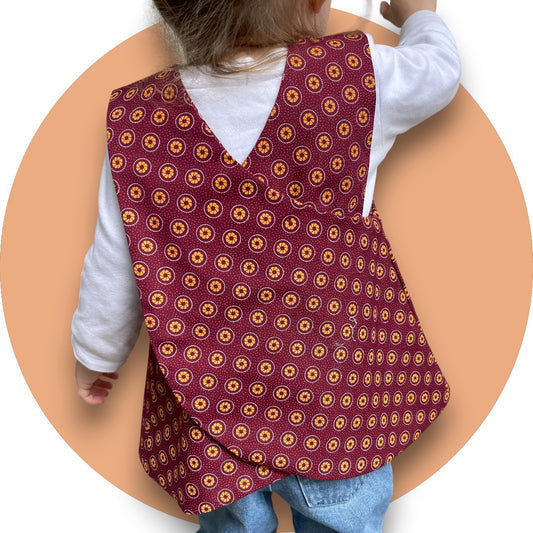 Baby maroon shweshwe cross-over top