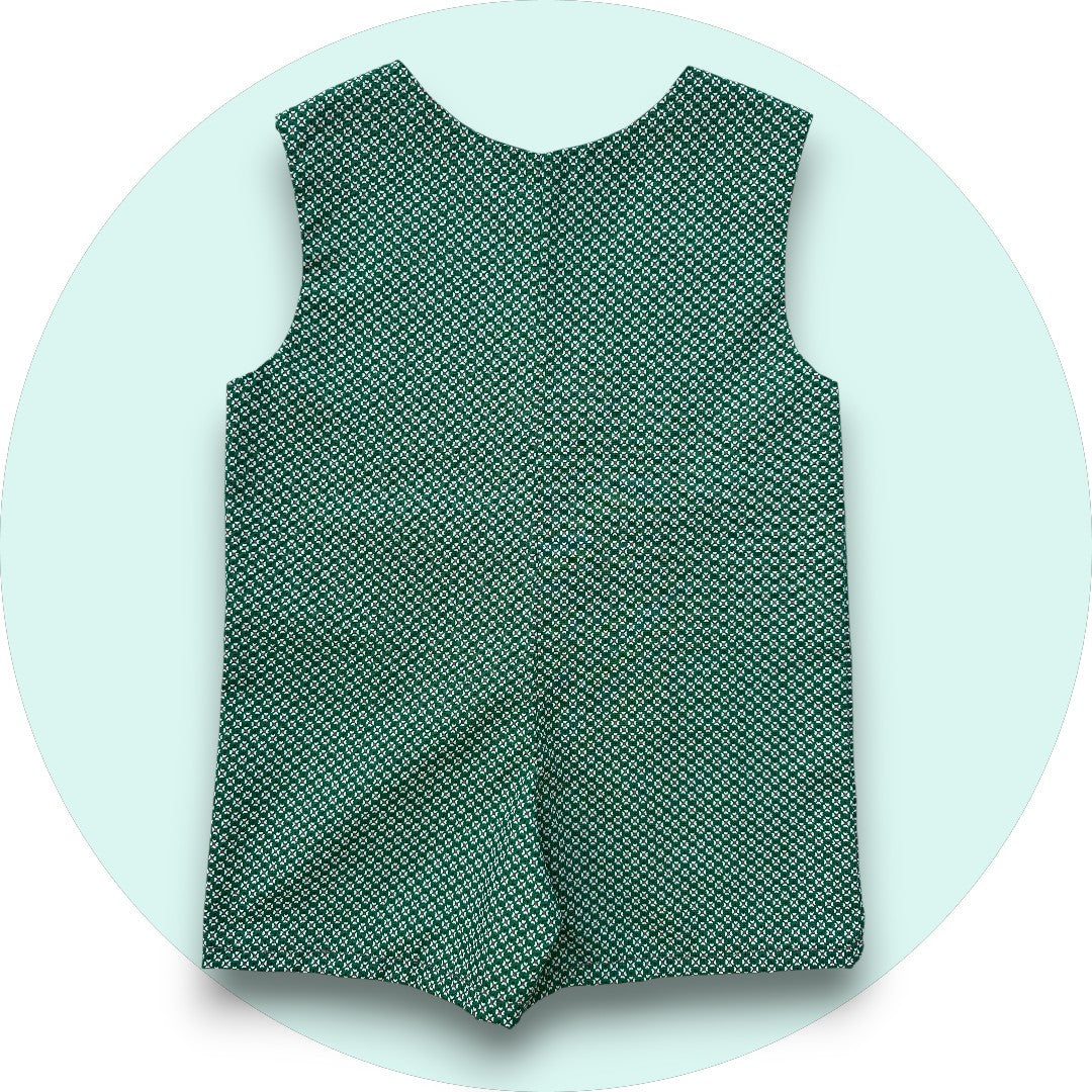 Baby bottle green shweshwe jumper with pocket