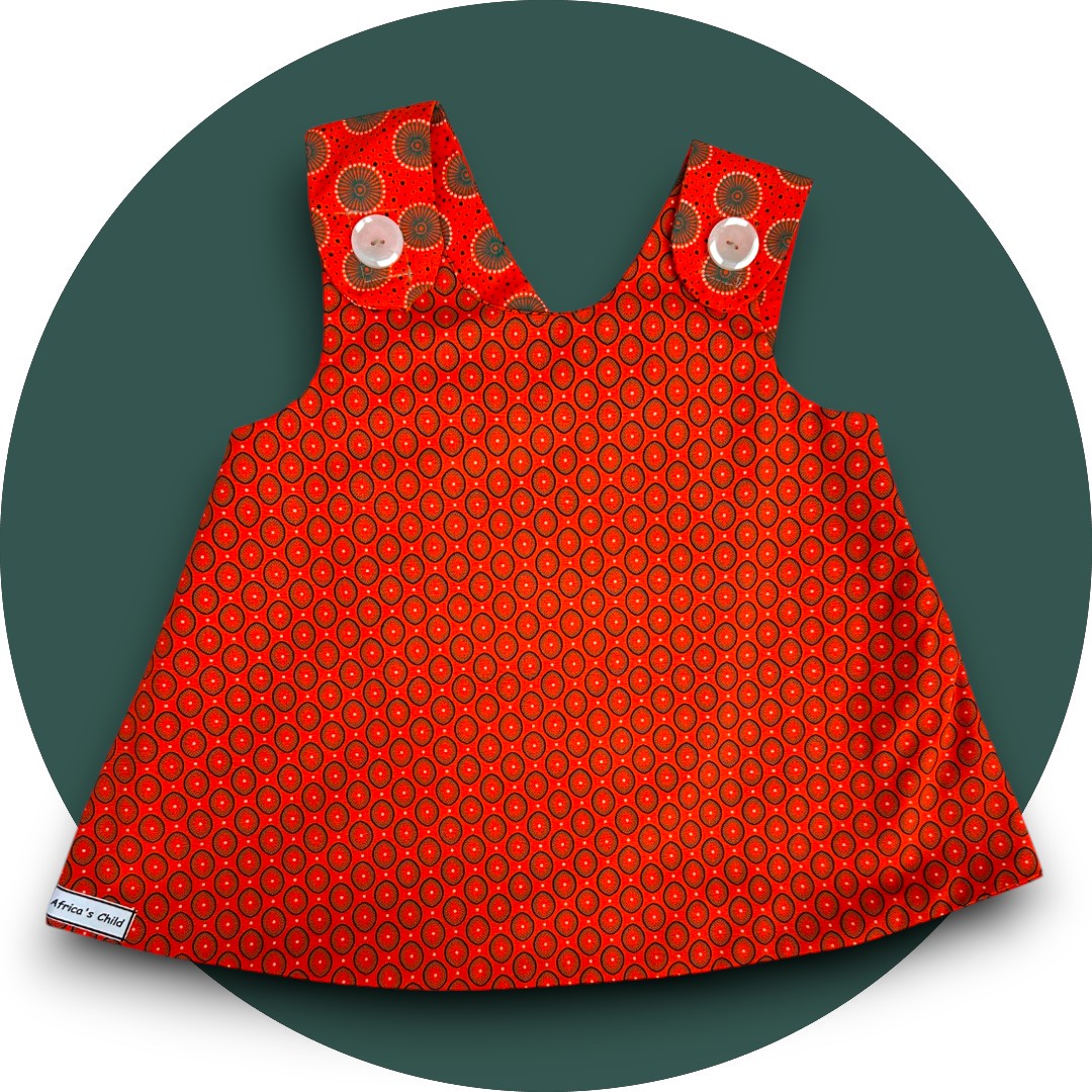 Baby orange shweshwe cross-over top