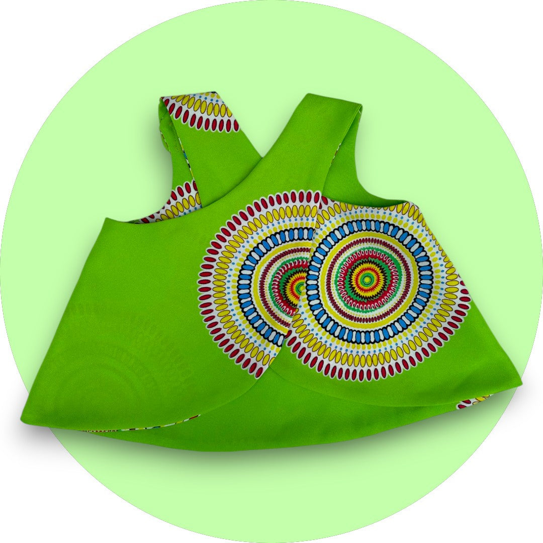 Baby lime green sweshwe cross-over top