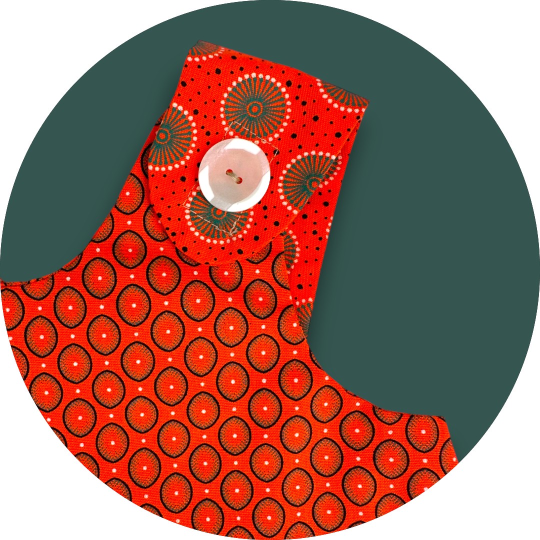 Baby orange shweshwe cross-over top